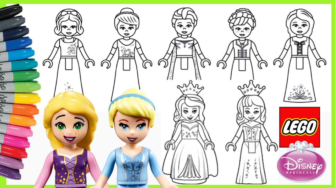 Ewarnai lego disney princess coloring page