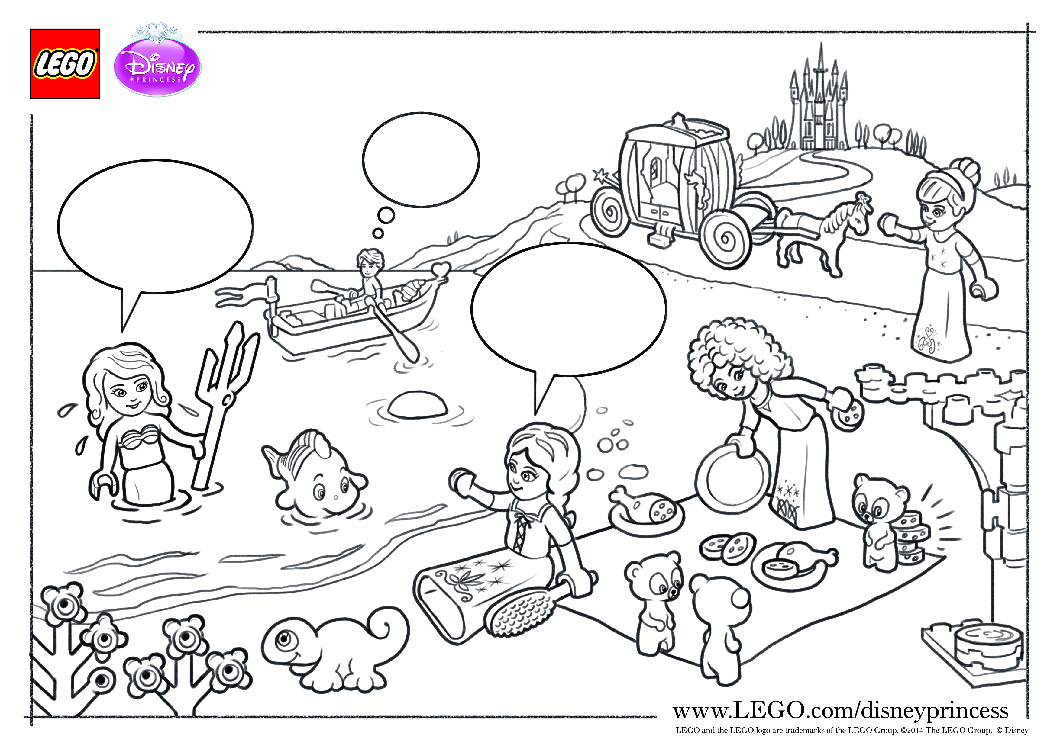 Lego disney princess coloring pages
