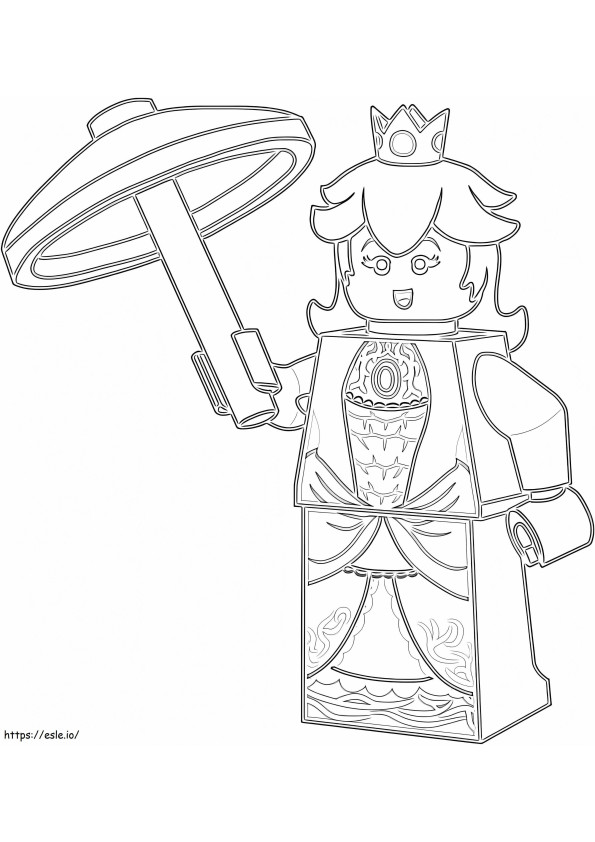 Lego princess peach coloring page