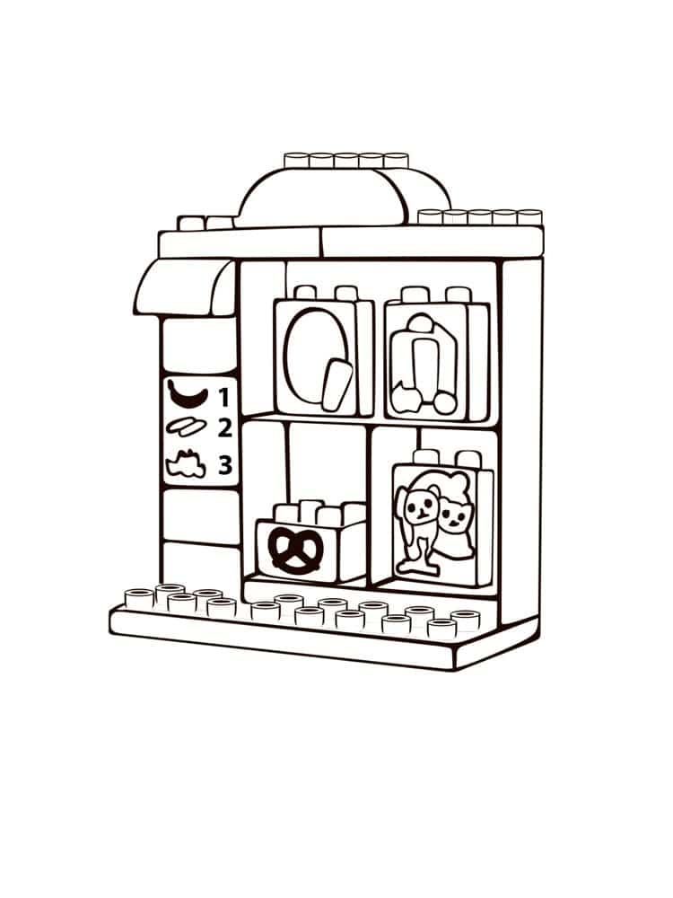Lego doll house coloring page