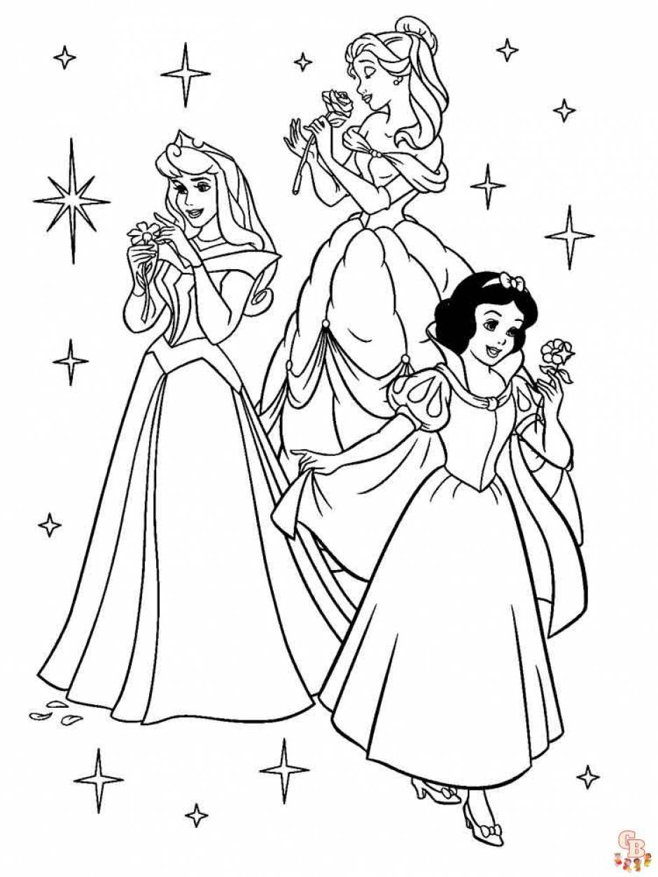 Colorful fun printable disney princess coloring pages