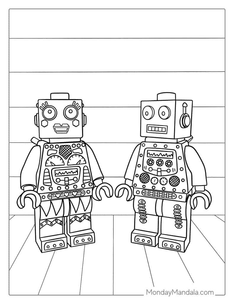 Robot coloring pages free pdf printables