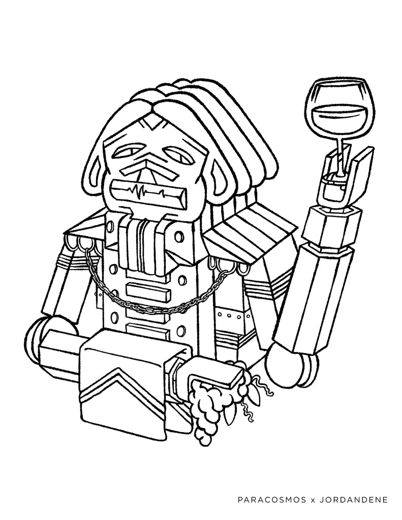 Fancy robot free coloring page â