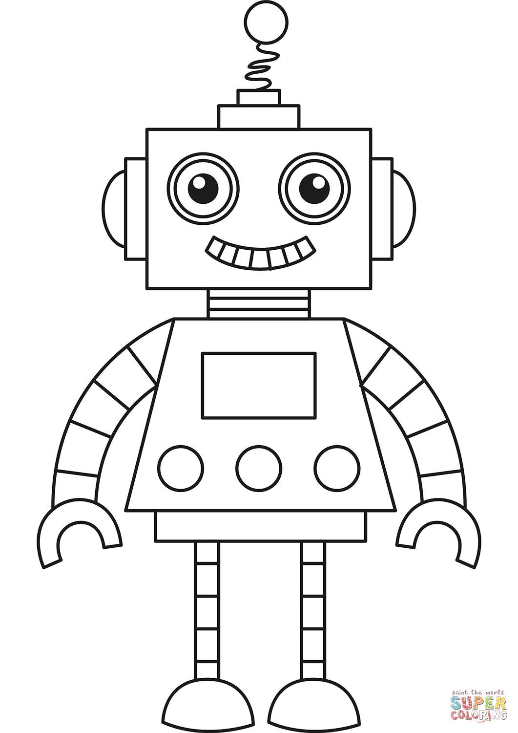 Cartoon robot coloring page free printable coloring pages