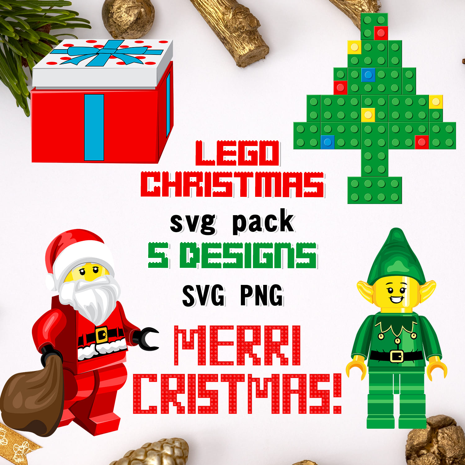 Lego christmas svg designs â