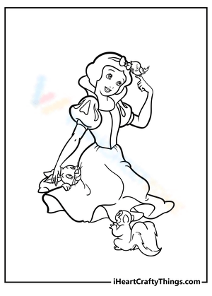 Free printable snow white coloring pages for kids