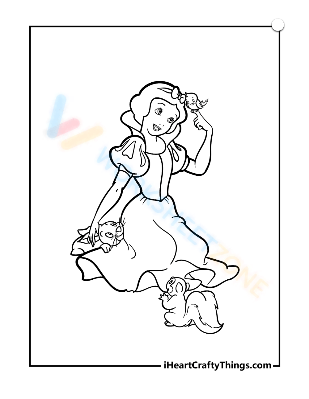 Free printable snow white coloring pages for kids