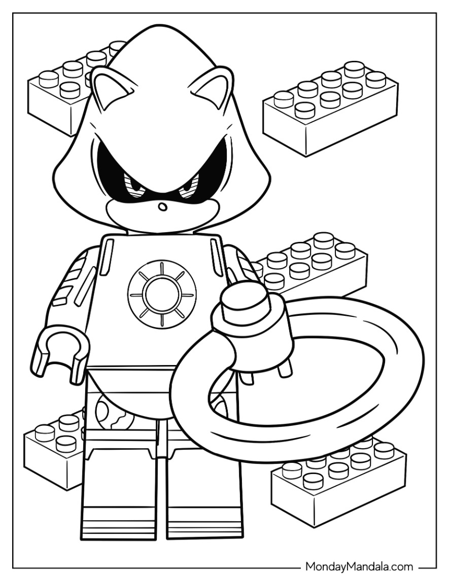 Metal sonic coloring pages free pdf printables