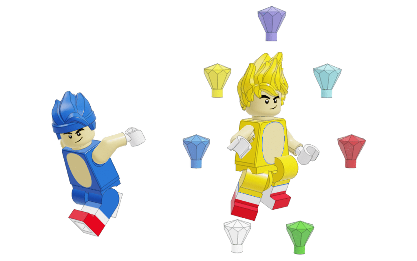 Lego sonic and super sonic custom