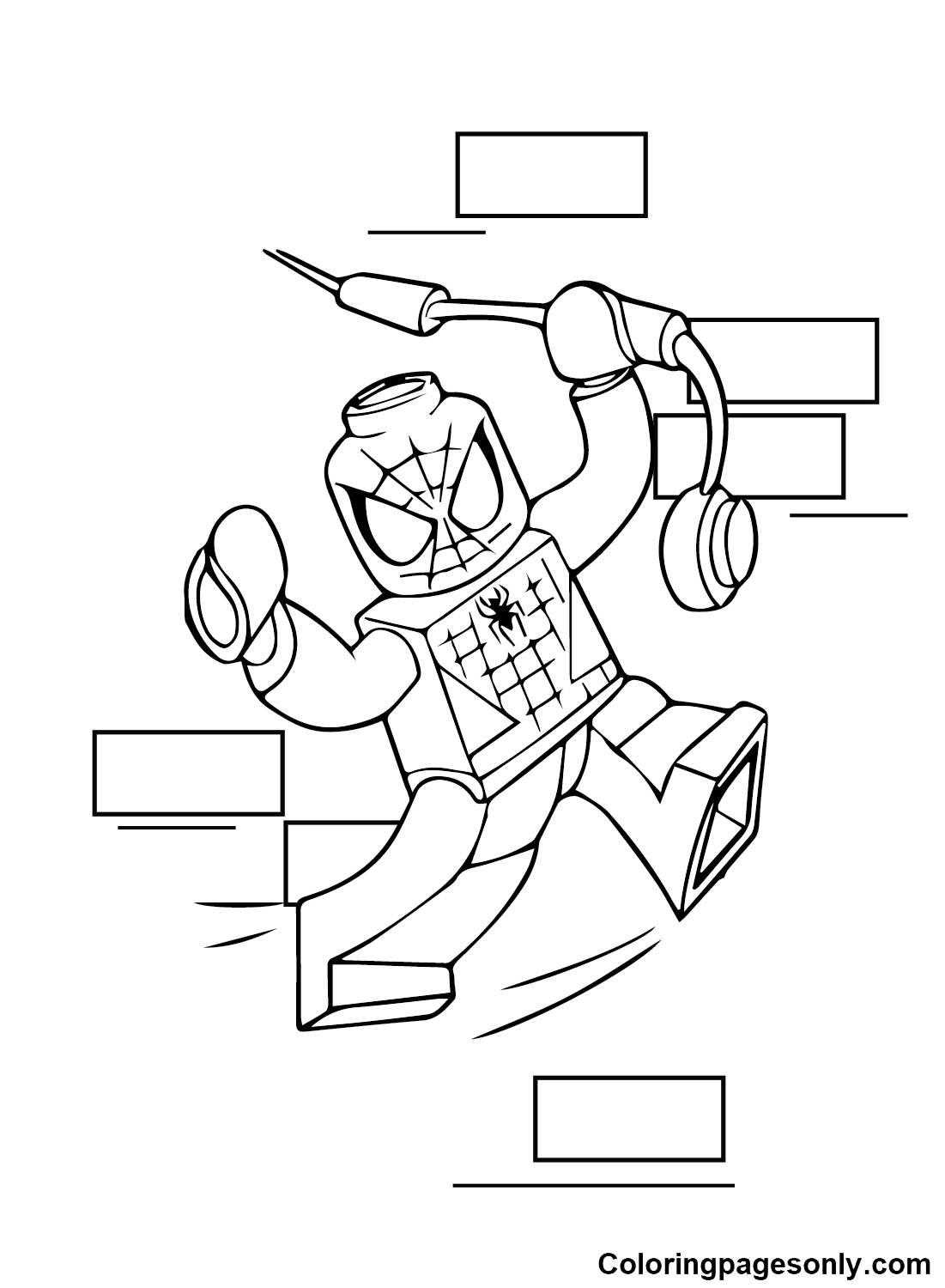 Lego spiderman coloring pages printable for free download