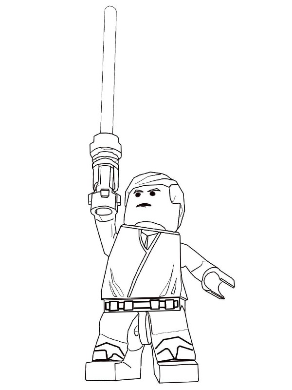 Lego luke skywalker coloring page