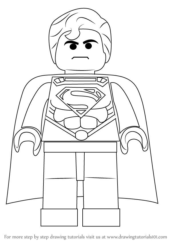 How to draw superman from the lego movie the lego movie step by step lego coloring pages lego coloring sheet lego coloring