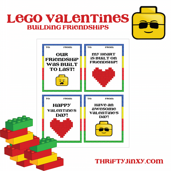 Free lego valentines printables