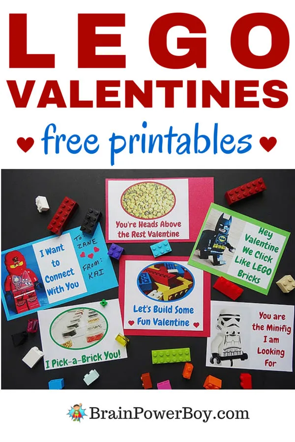 Free printable lego valentines
