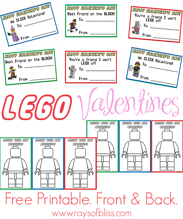Lego valentines day cards free printable