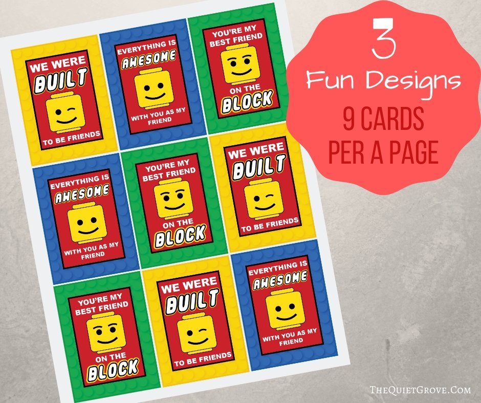 Free printable lego valentines â the quiet grove