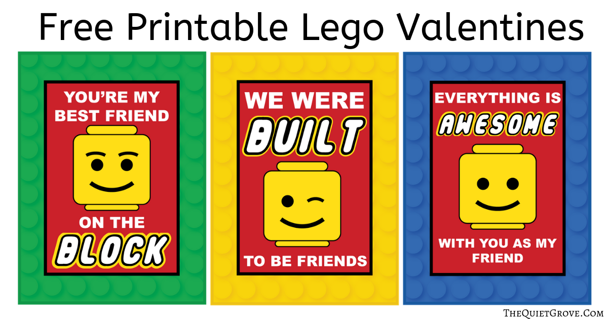 Free printable lego valentines â the quiet grove