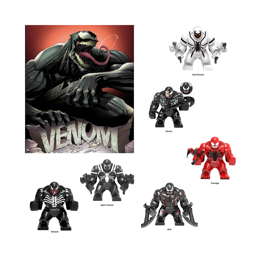 Avengers venom building blocks bricks big minifigures bagged educational toys on
