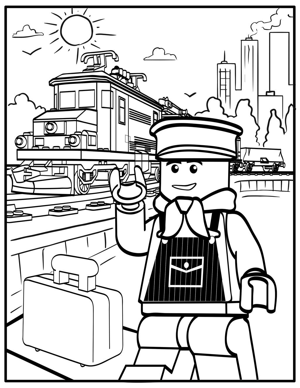 Lego inspired coloring pages costume supercenter blog lego coloring train coloring pages lego movie coloring pages