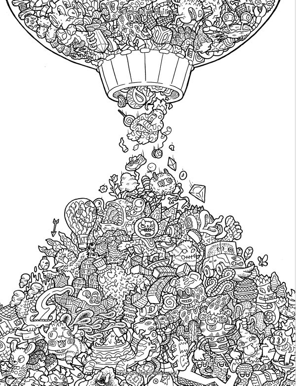 Doodle fusion zifflins coloring book monster coloring pages doodle coloring coloring pages