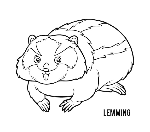 Premium vector coloring book lemming