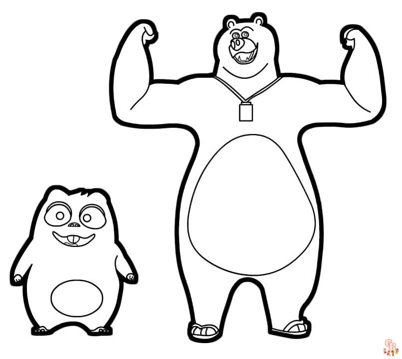 Fun and free grizzy and the lemmings coloring pages for kids