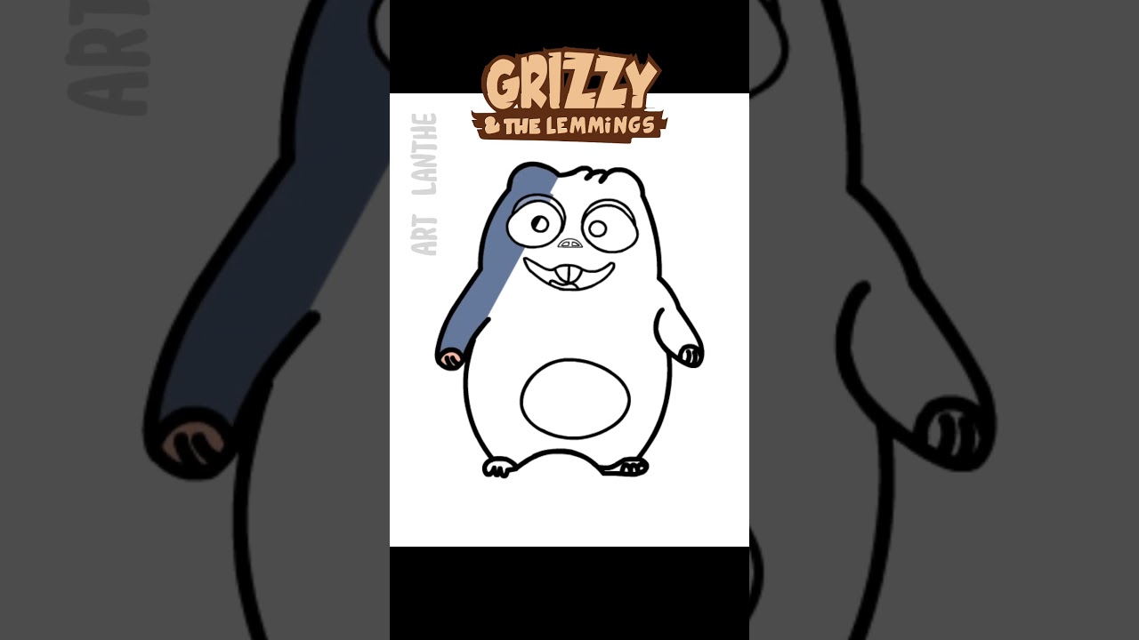 Grizzy the lemmings how to draw the lemmings shorts grizzyandthelemmings lemmings drawing