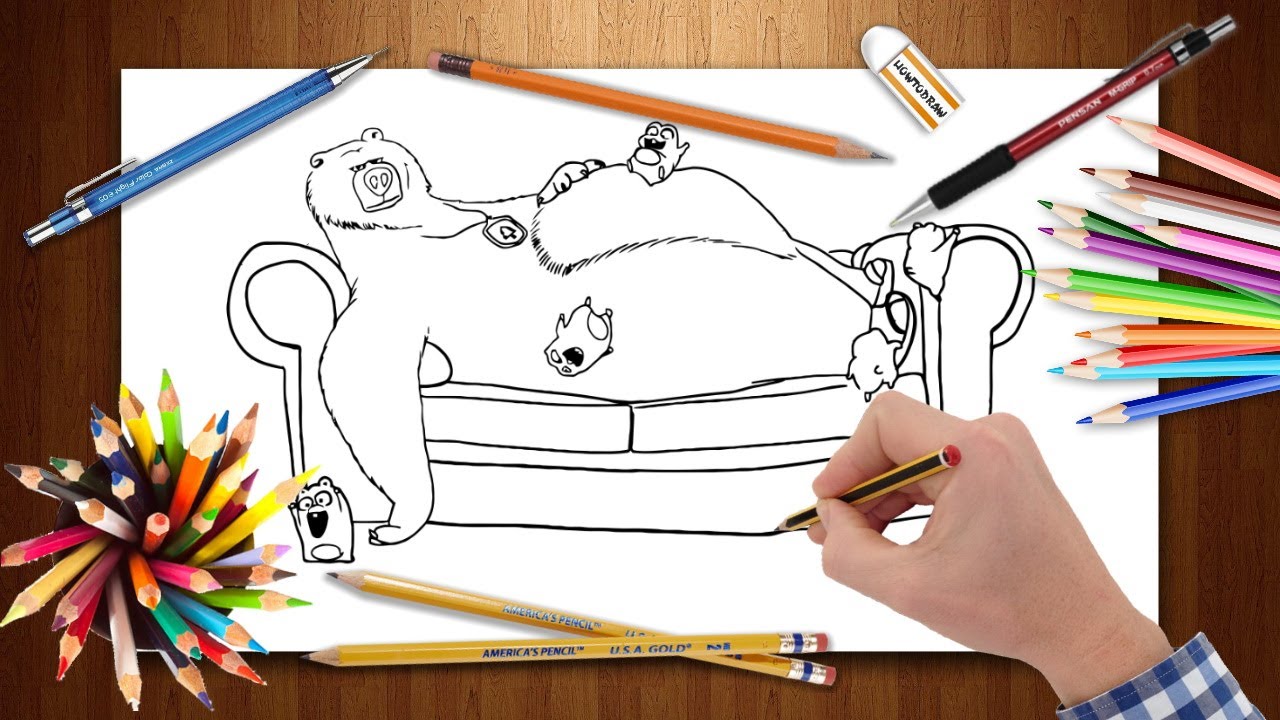 Grizzy and the leings drawing