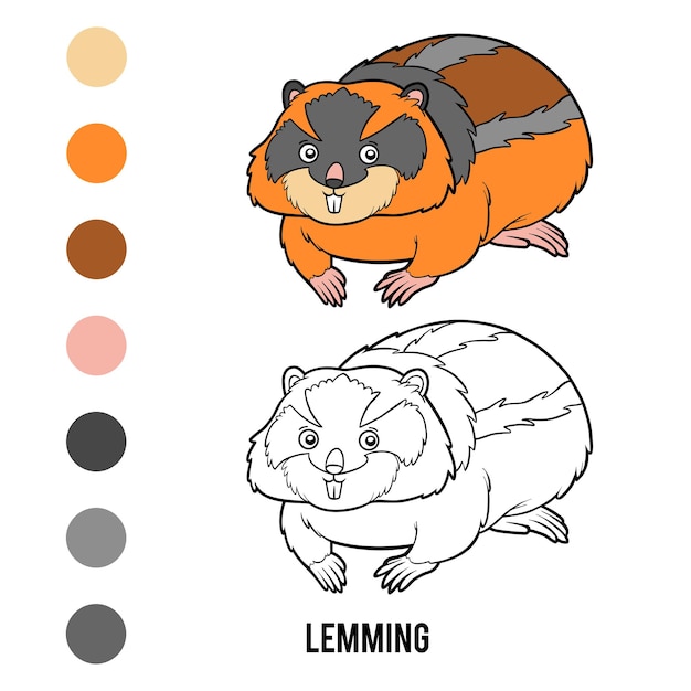Premium vector coloring book lemming