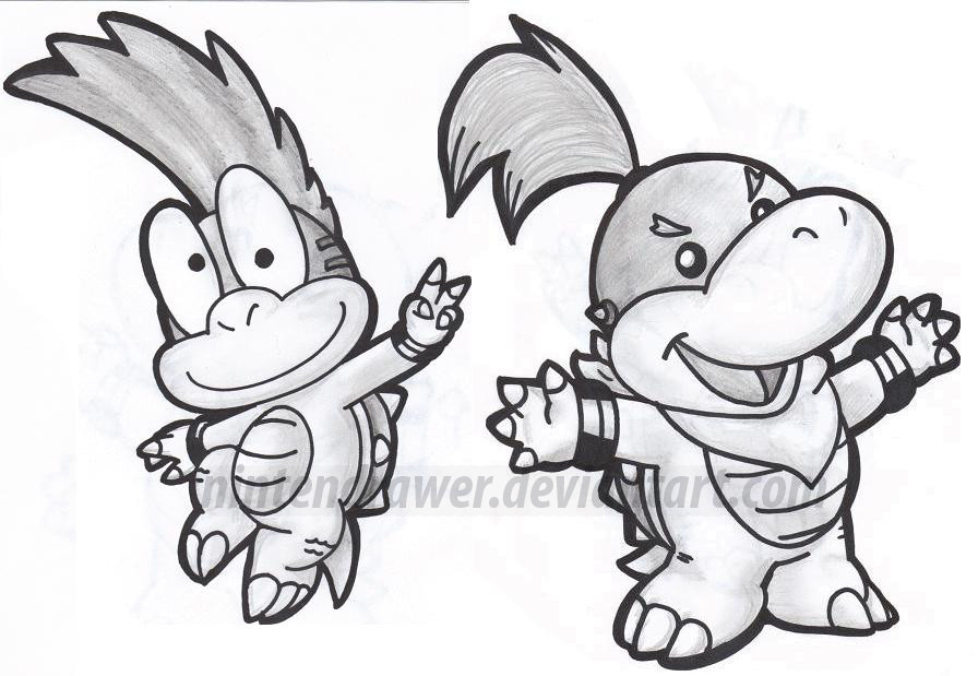 Lemmy and bowser jr by nintendrawer on