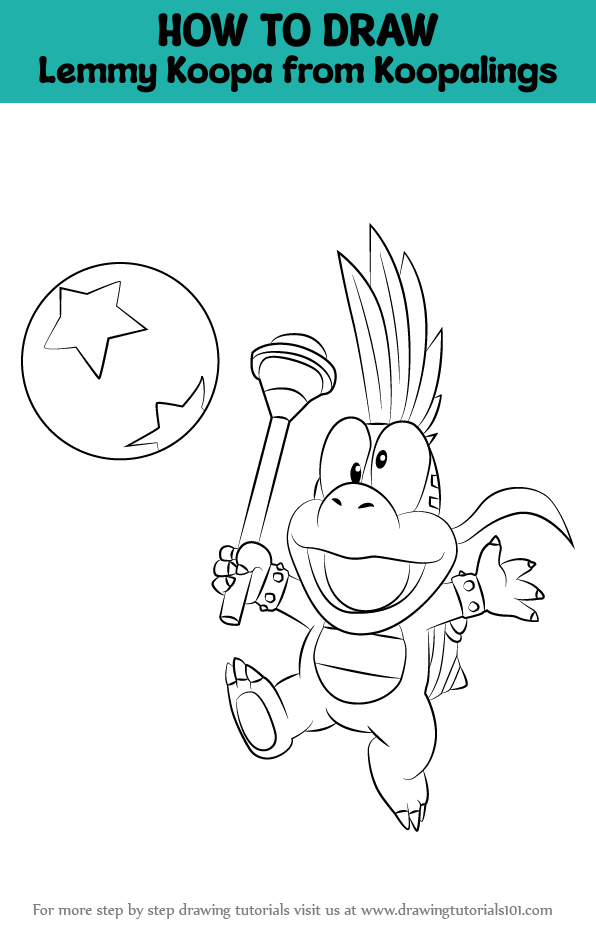 How to draw lemmy koopa from koopalings koopalings step by step
