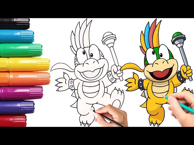 How to draw lemmy koopa super mario awesome step