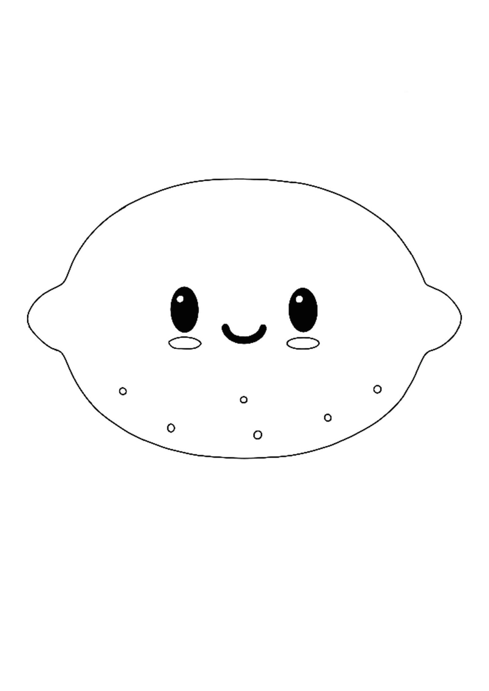 Kawaii lemon coloring pages