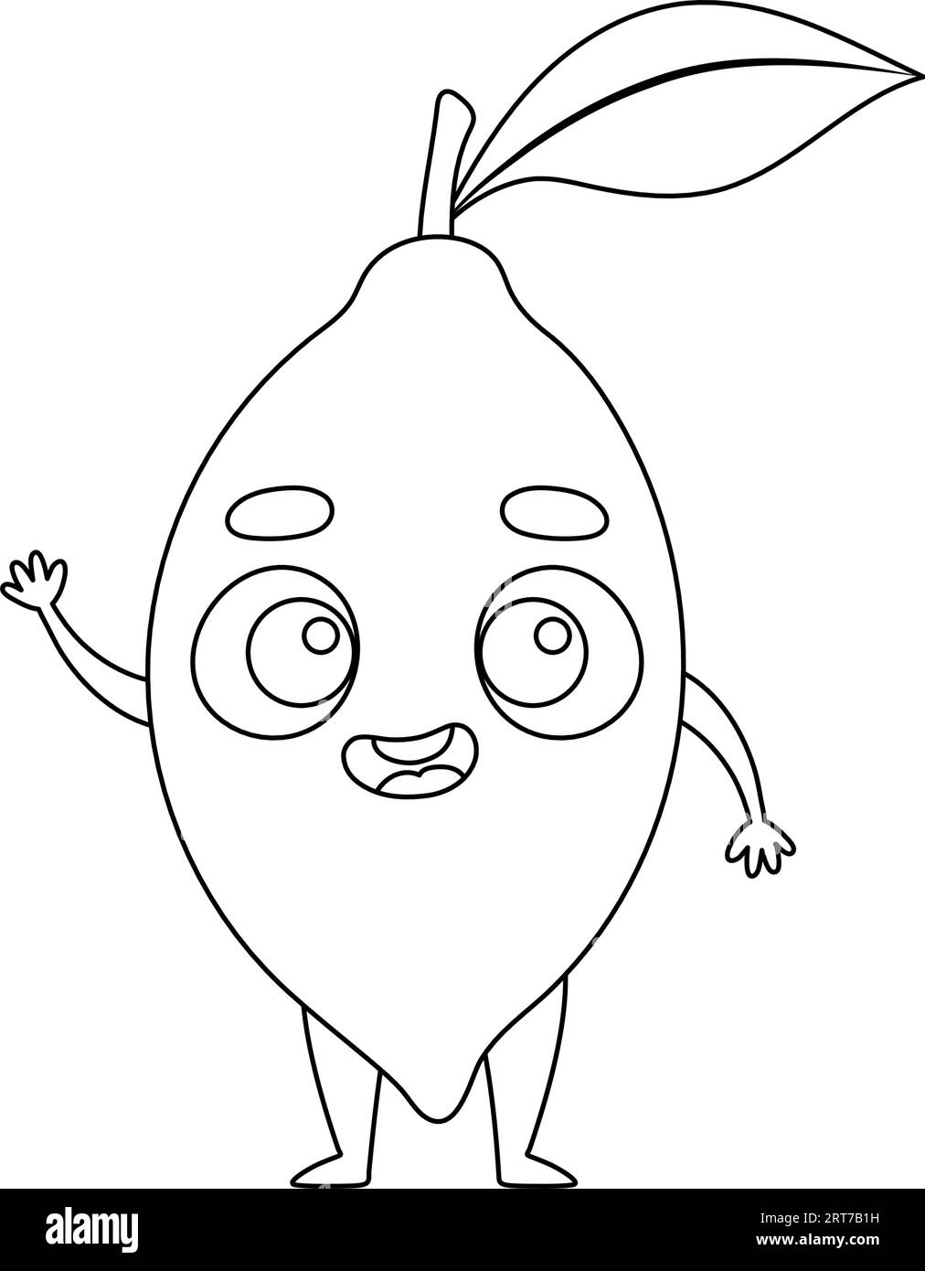Coloring page funny lemon coloring book for kids educational activity for preschool years kids and toddlers with cute animal vector illustration stock vector image art