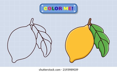Hakuun lemon coloring book page es sketches liittyvã vektorikuva rojaltivapaa