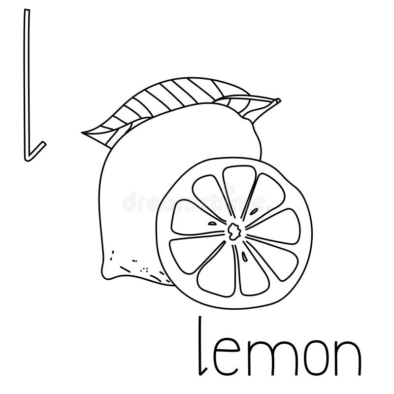 Coloring page fruit and vegetable abc letter l