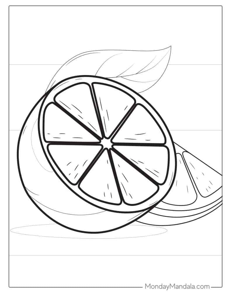 Fruit coloring pages free pdf printables