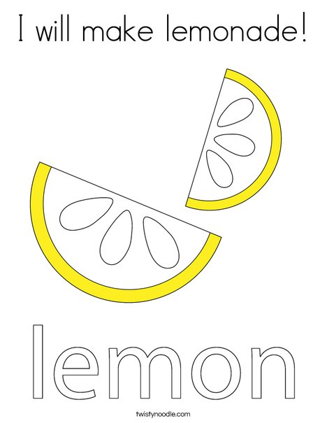 I will make lemonade coloring page