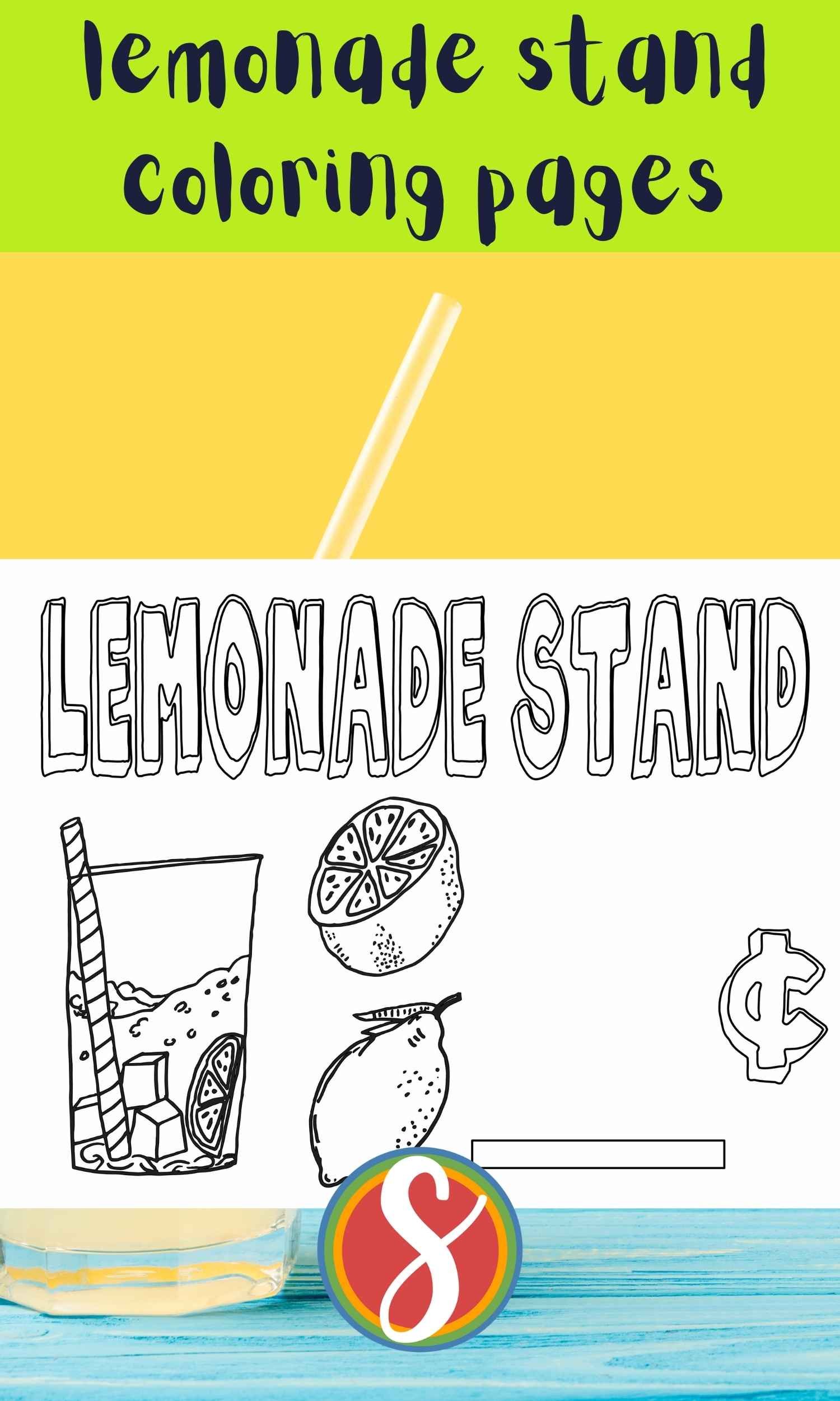 Free lemonade lemons coloring pages â stevie doodles
