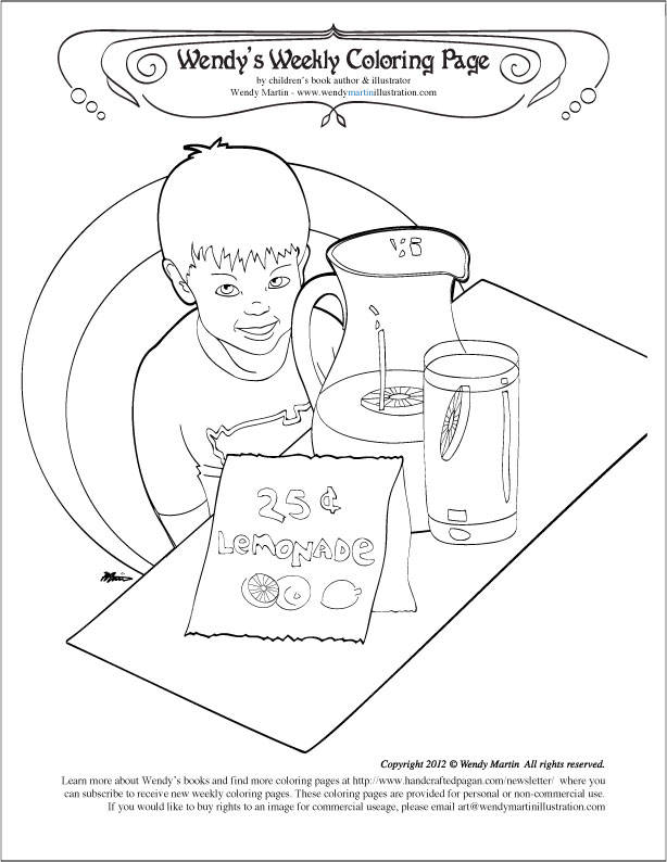 Lemonade coloring page
