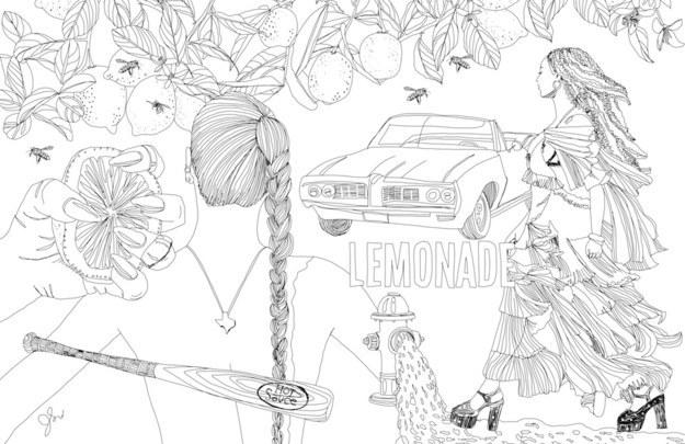 This illustrator turned beyoncãs lemonade into a coloring book and omg