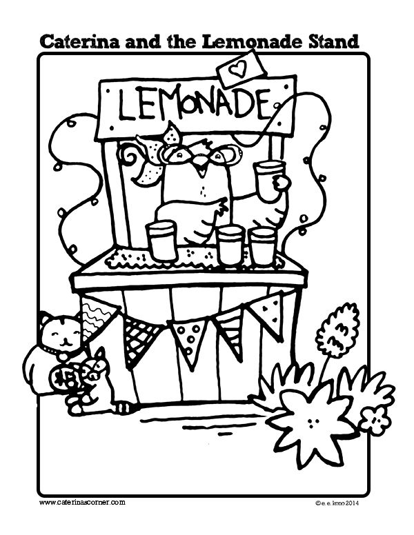 Free coloring page from picture book caterina and the lemonade stand dial httpwwwcaterinaâ coloring pages free coloring pages cartoon coloring pages