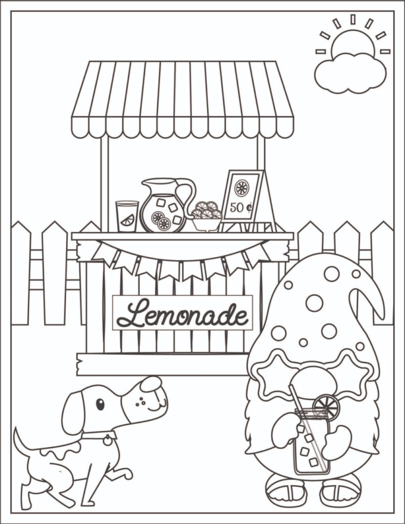 Gnome coloring pages free printable fairy garden diy