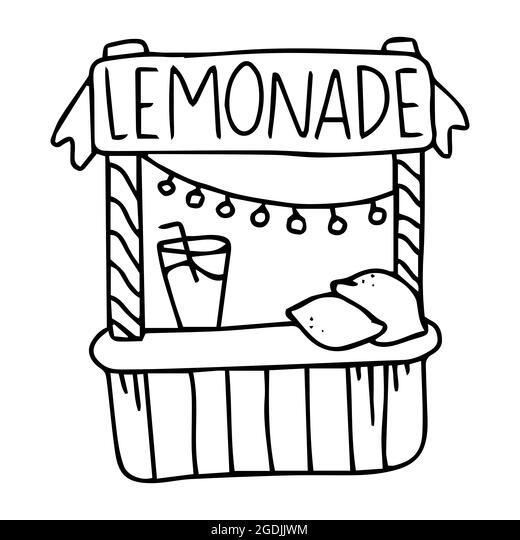 Lemonade stand black and white stock photos images