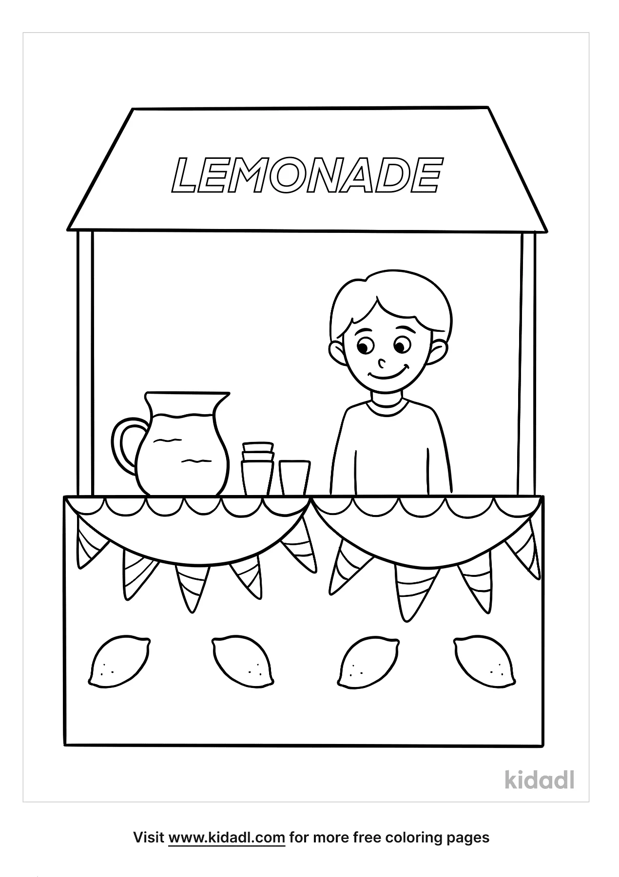 Free lemonade stand coloring page coloring page printables