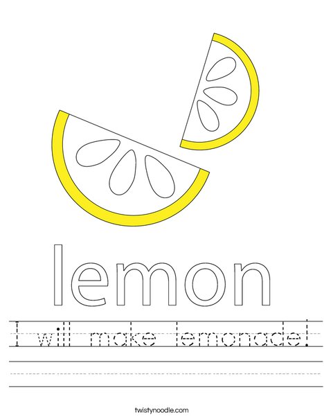 I will make lemonade worksheet