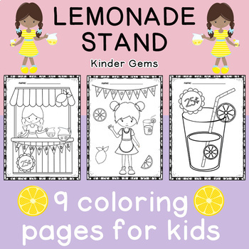 Lemonade stand coloring pages for preschool and kindergarten tpt