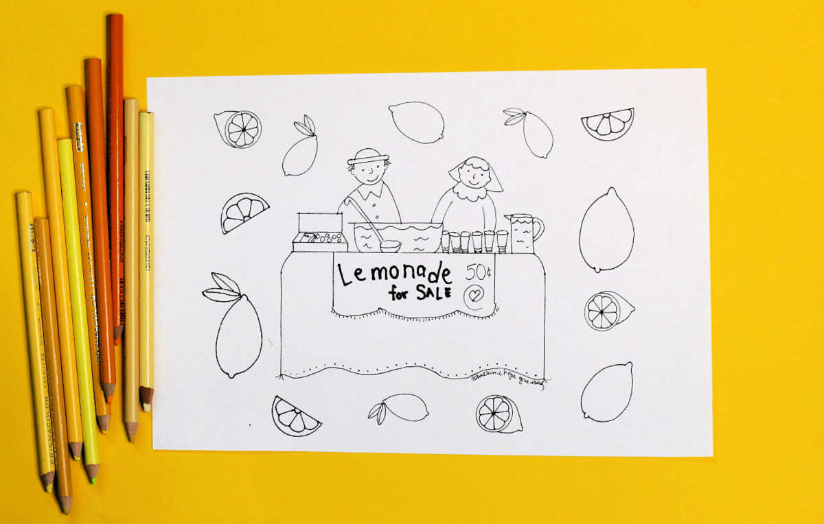 Lemonade stand coloring page