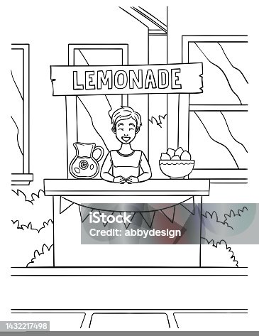Drawing of the lemonade stand stock illustrations royalty