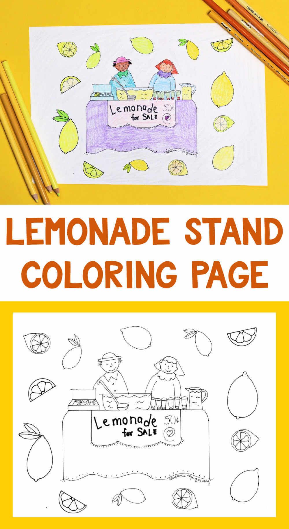 Lemonade stand coloring page in coloring pages lemonade stand color